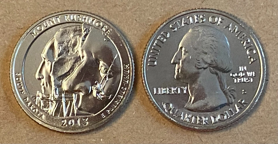 USA: Mount Rushmore National Memorial Quarter 2013, South Dakota, Mint S - Bild 1 von 1