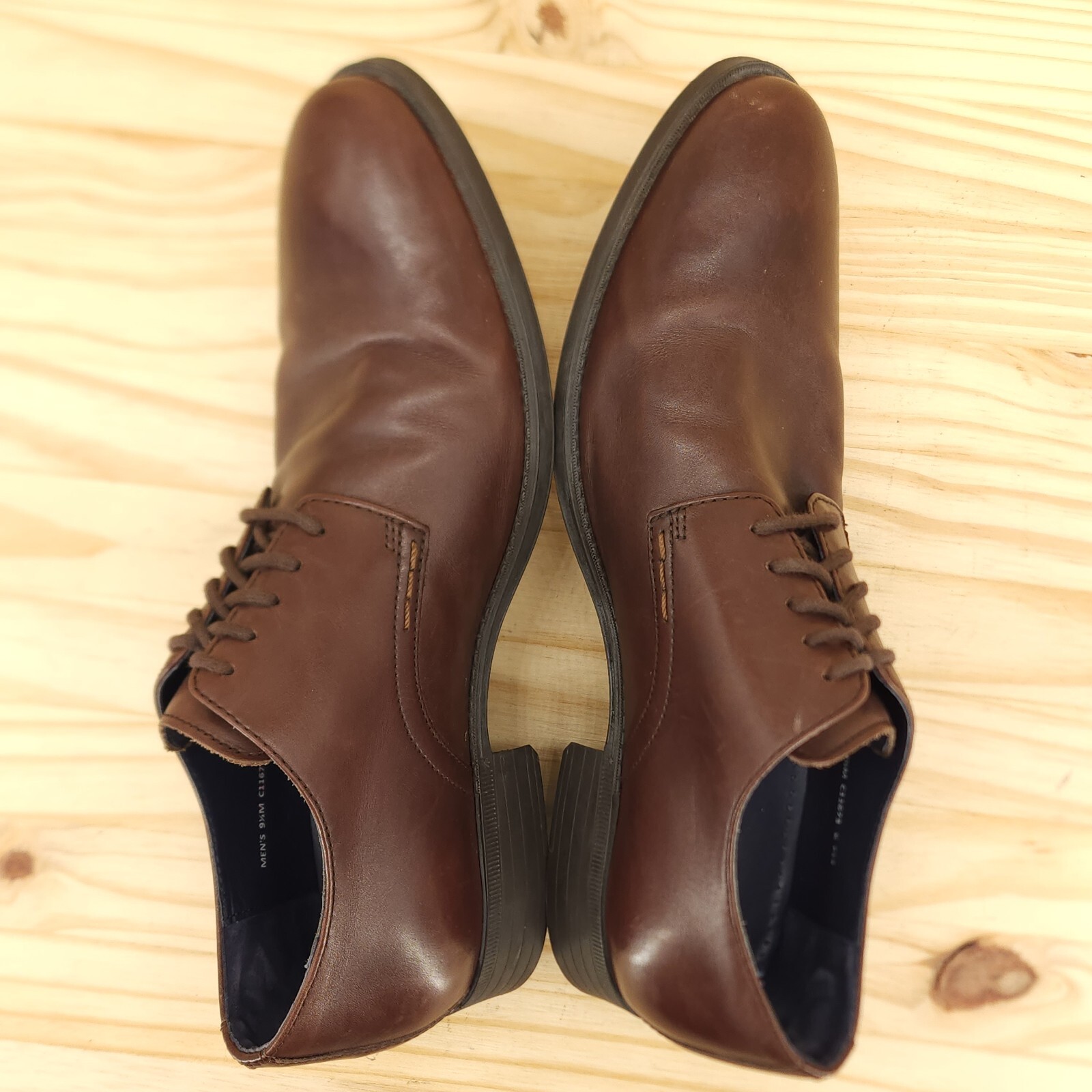 SAOLA Scarpe eleganti classiche Cole Haan uomo Oxford taglia 9 5 pelle marrone punta liscia derby