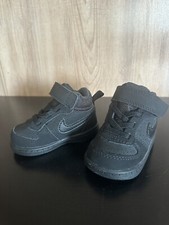 Nike Court Borough Low Sneakers Kids Babies Shoes 3C 870027-001 Black And Black