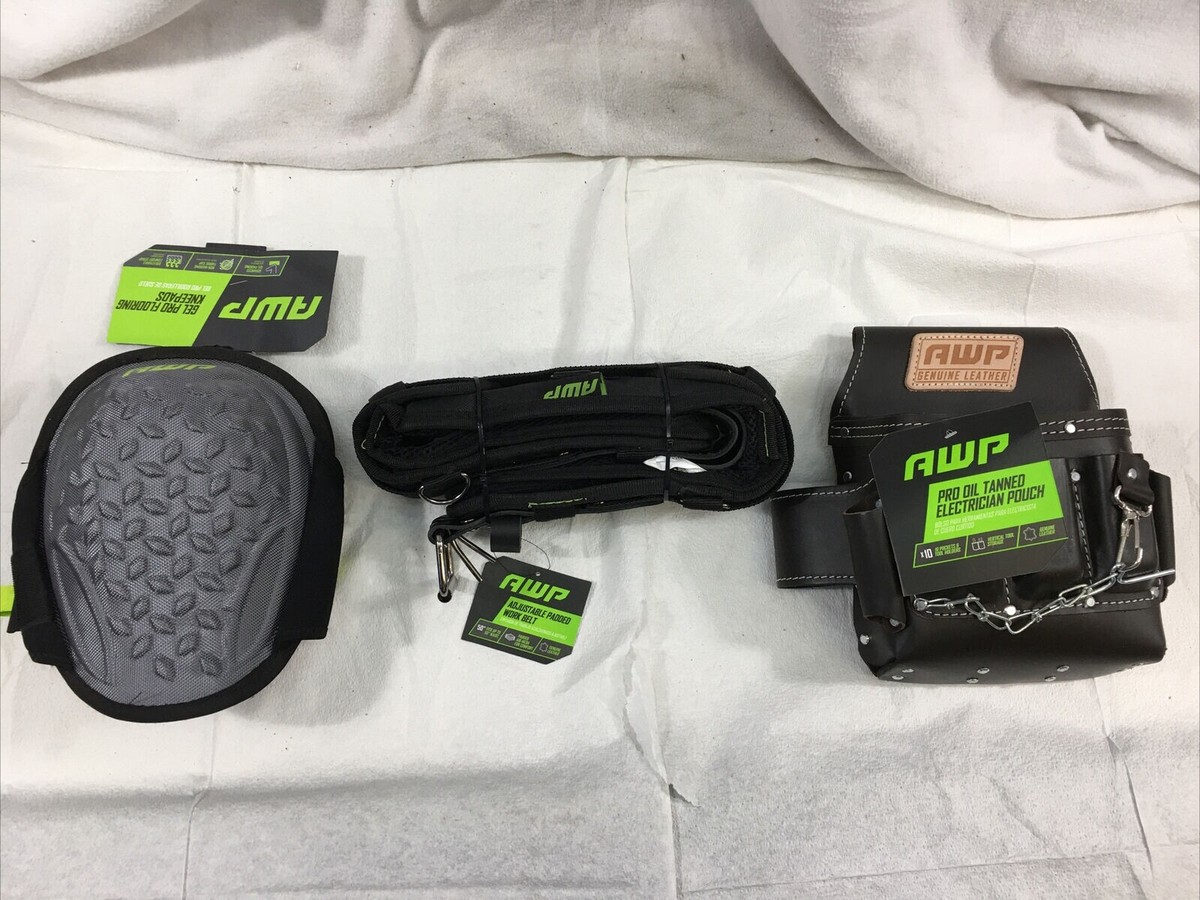 Combo Large Polyester/Leather work tool Belt-Leather Tool Pouch