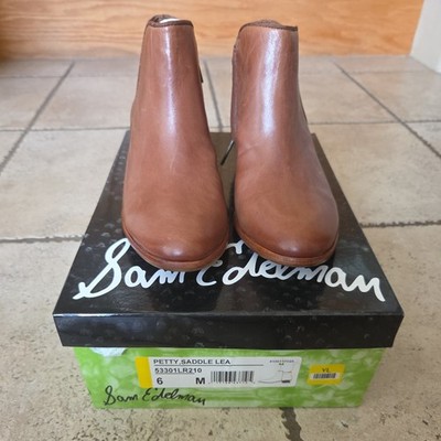 Sam Edelman Petty Saddle - Brown leather ankle boots size 6 side zip