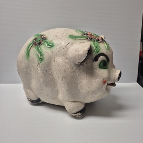 Big Pig Piggy Bank Carnival Chalkware Mid Century First Prize Porky OLD - Picture 5 of 18