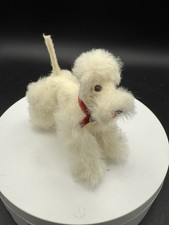 VINTAGE MOHAIR POODLE JOINTED 3  WITH BUTTON TAG DOG Original Fur Toy W Germany