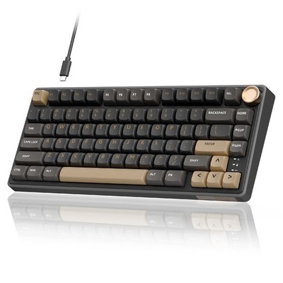 R75 Wired Gaming Keyboard with Volume Knob, 75% Mechanical Gaming Keyboard Cu...