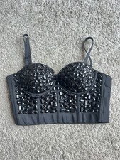 Black corset top with rhinestone. Size Xs