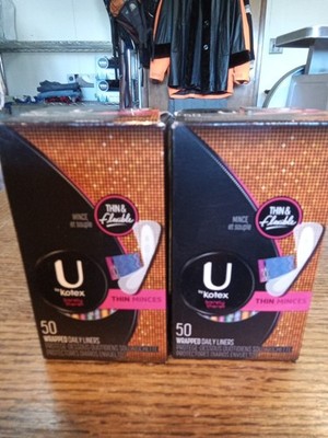 2x U by Kotex Liners 50 Wrapped Liners each box