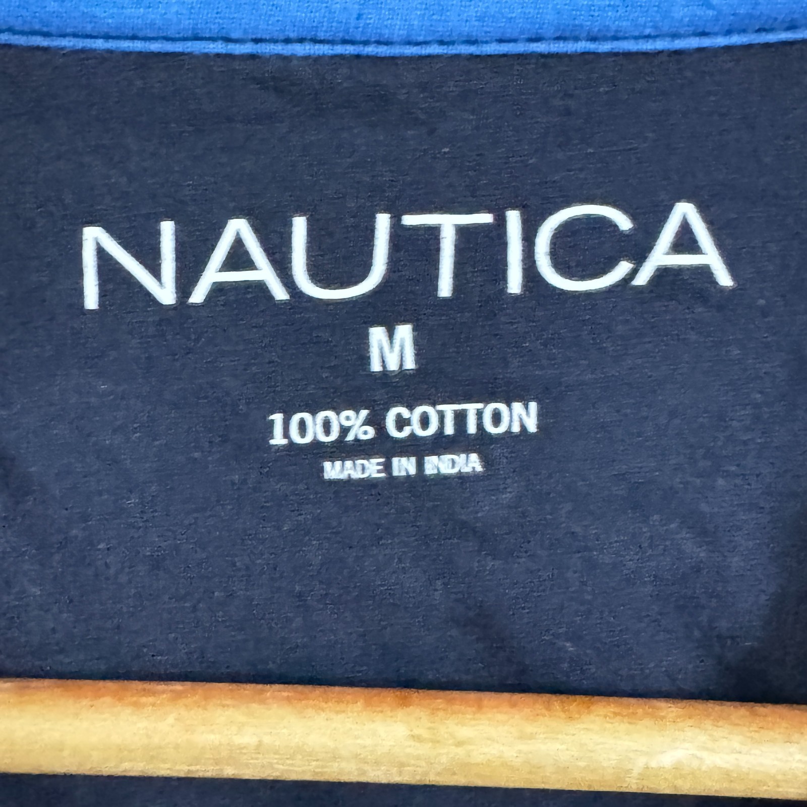 Nautica Men's Navy Blue Striped Cotton T-Shirt - Size Medium image 4