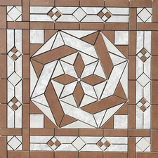 36" x 36" Tile Medallion Mosaic - Daltile Indoterra tile series