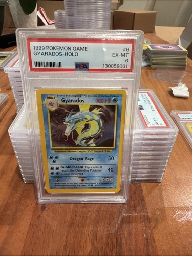 1999 pokemon card game gyarados base set unlimited 6/102 psa 6 ex-mt Great Card