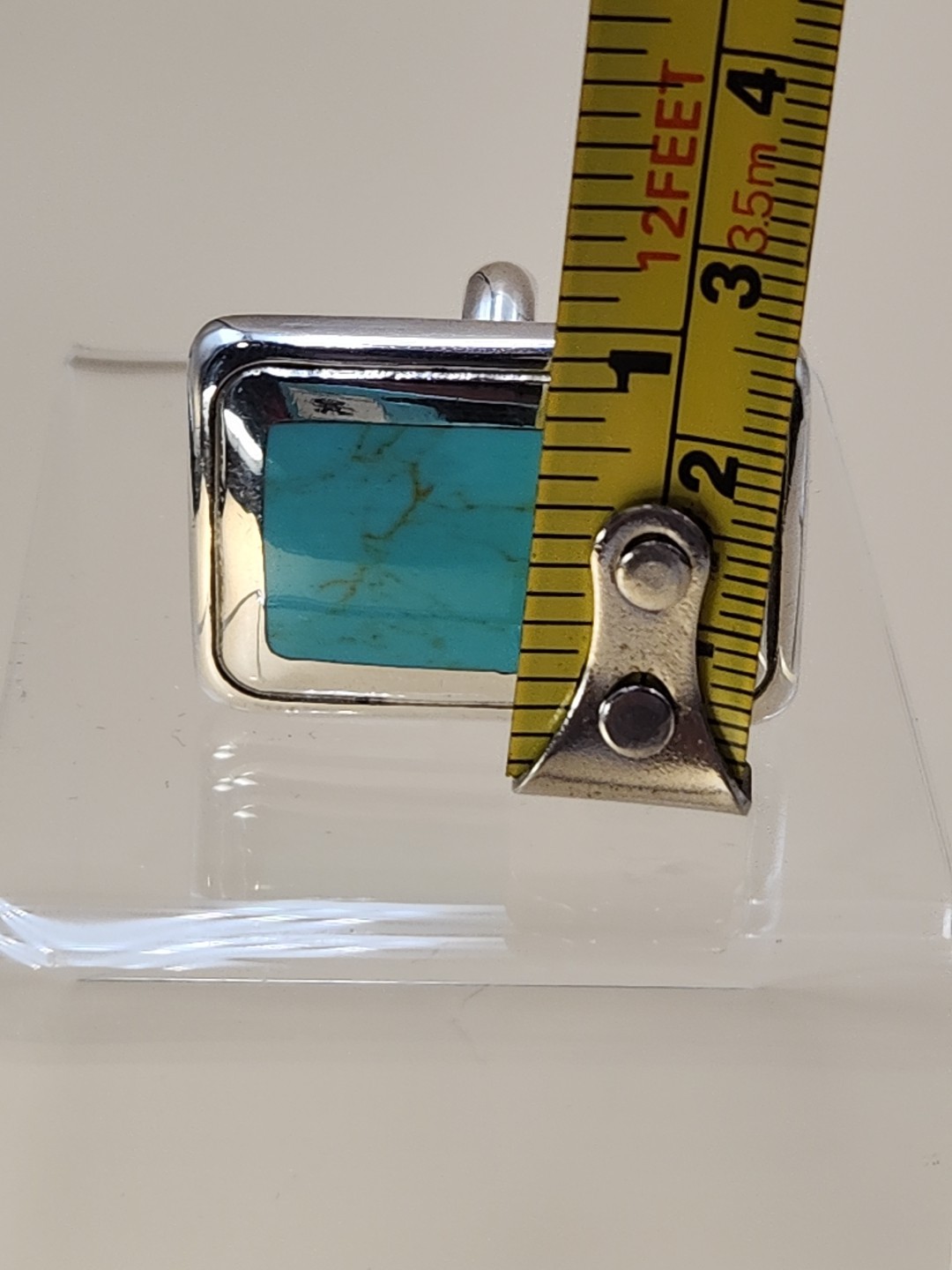 Turquoise/Sterling Silver Rectangular Framed Ring… - image 16