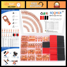260Pcs Copper Wire Lugs  Heat Shrink Tubing Kit, Battery Cable Connectors AWG 2