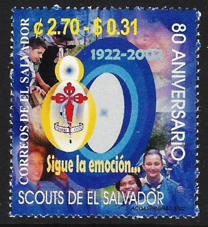EL SALVADOR 2002 SCOTT 1573  SCOUTS  MINT NH