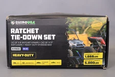 Rhino USA 1.6  x 8  Heavy Duty Ratchet Tie-Down Set (4-Pack) - 5 208lbs Break