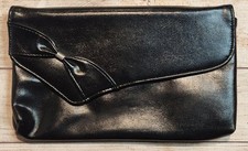 Vintage Black Leather Clutch Purse Classic