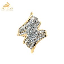 Women's Diamond Cluster Ring .731 CTW 10K Yellow Gold PPJ054166 