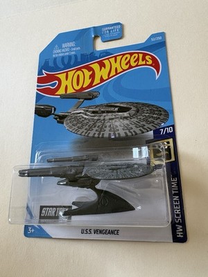 Hot Wheels Star Trek U.S.S. Vengeance Diecast Spacecraft Gray Black FYC94-D9COD