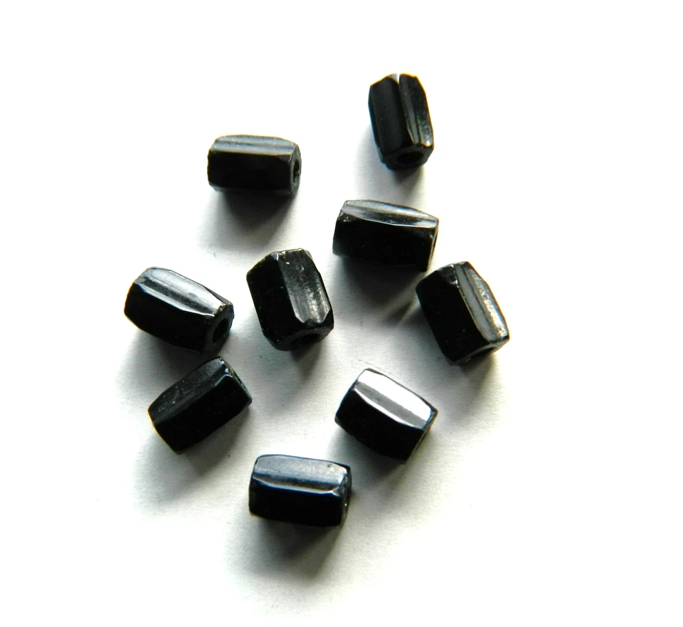 Glass Beads, Faceted Rounded  Tube Beads 6mm x 4mm Approx Bag Of 9 Beads - Image 1 of 1
