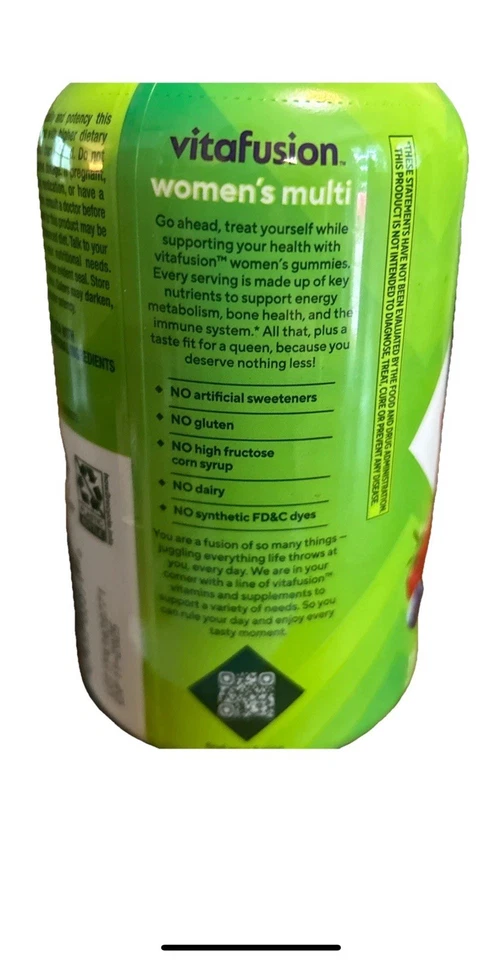 Vitafusion Mujer Multi Vitaminas Gomosas, 150 Unidades, Sabor Baya Foto 4 de 4