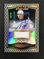 2024-25 Upper Deck Stature #45 Simon Nemec Devils RC ON-CARD AUTO PATCH /49