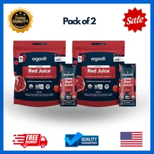 Organifi Red Juice 15 Go Packets 2PK Energy Powder Boosts Immunity & Digestion
