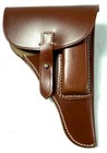 WWII GERMAN ARMY MAUSER WALTHER HSC  7.65 LEATHER PISTOL HOLSTER-BROWN LEATHER — photo 1