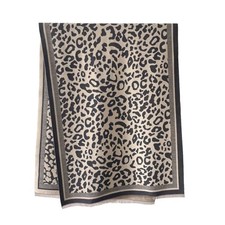 Cashmere Feel Winter Scarf for Women Large Pashmina Blanket Ws30 Leopard Black