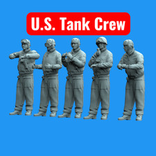 WW2 US 1/35 Scale Tank Crew Diorama 5 Soldiers 3D Resin Print Military USA MADE