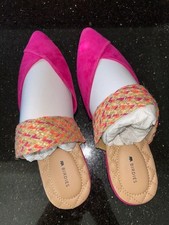 Birdies The Swan Fushia Cuff Leather Slides Pointed Toe SIZE 9.5 NEW
