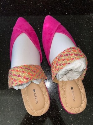 Birdies The Swan *Fushia Cuff* Leather Slides Pointed Toe SIZE 9.5 NEW