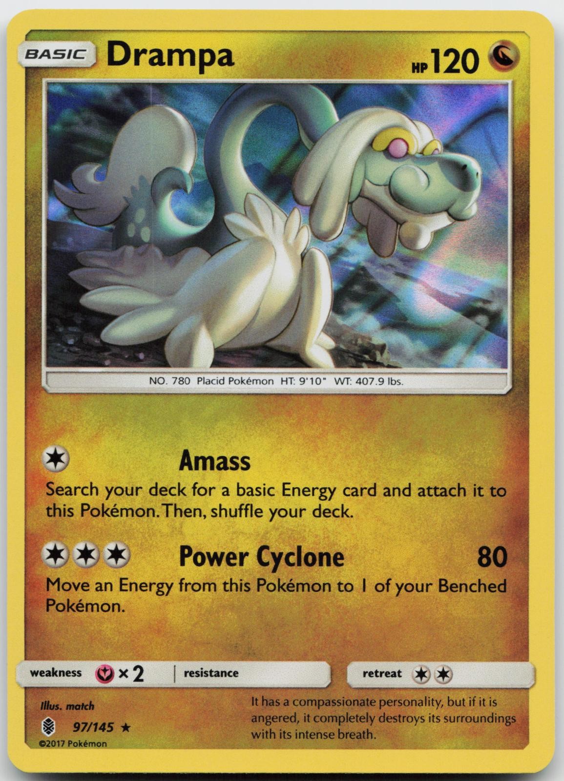 Drampa 97/145 Holo Pokemon Guardians Rising - NM
