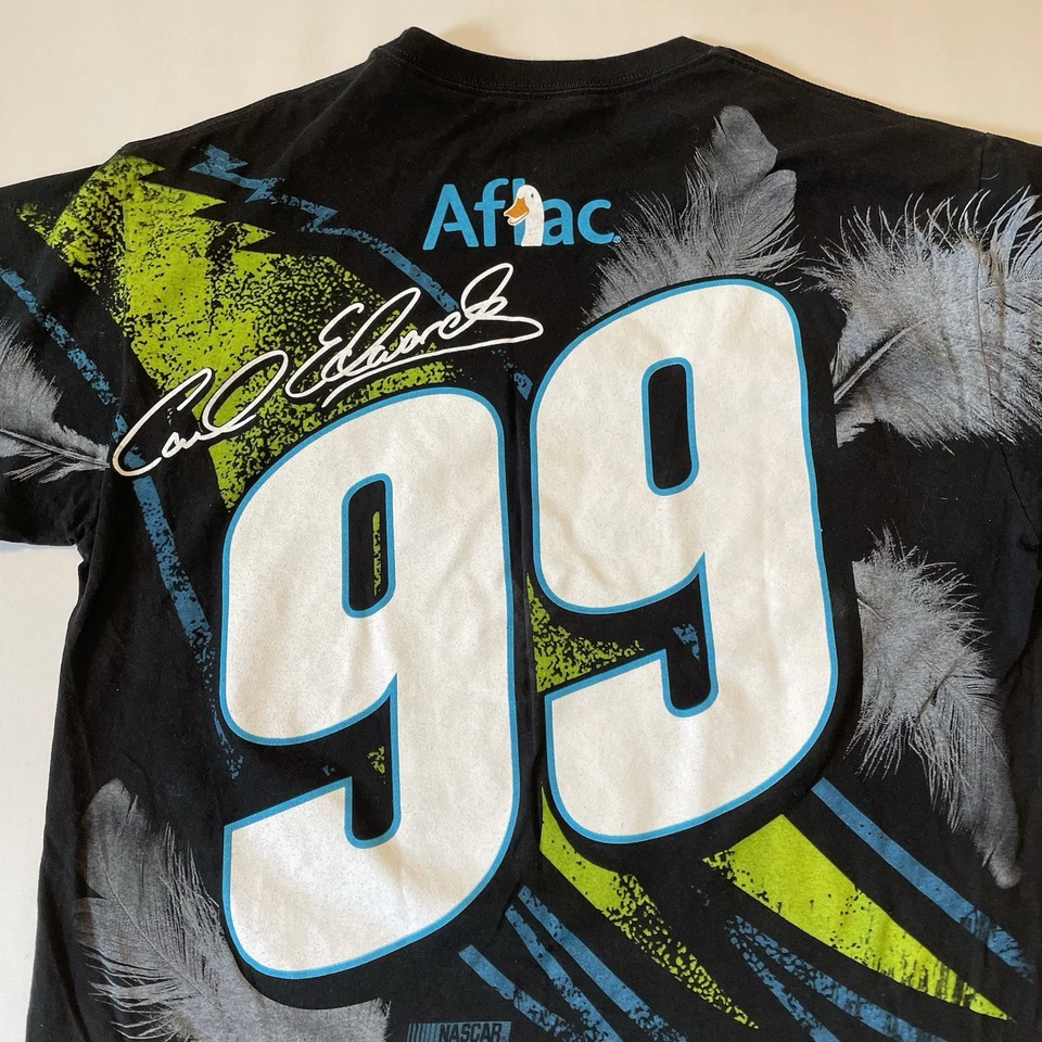 Camiseta Carl Edwards #99 Aflac NASCAR Racing Estampado Completo AOP Adulto Talla L Foto 4 de 4