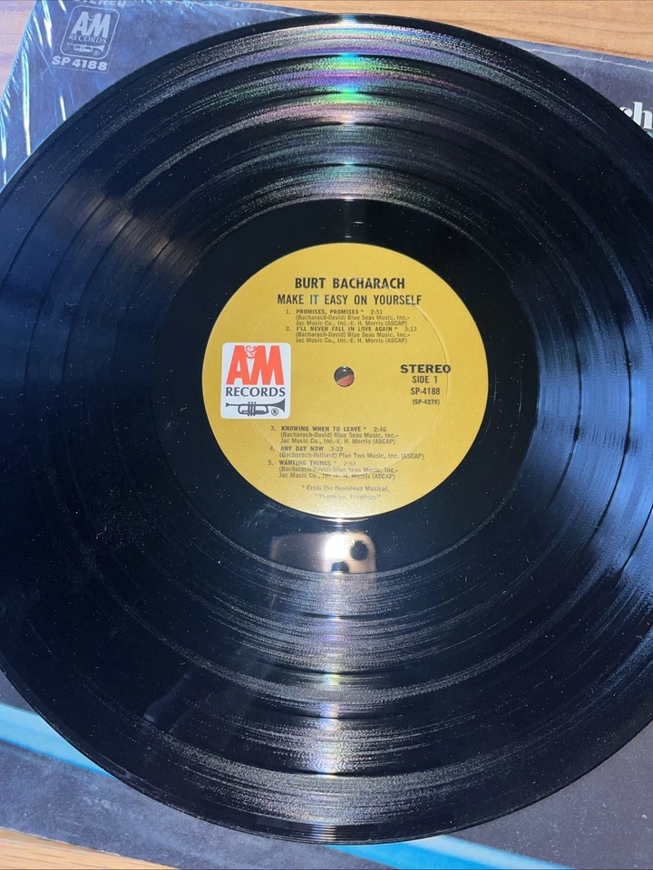 Burt Bacharach Make It Easy On Yourself Vinyl LP Record 1969 Original Wrapped Foto 3 de 4
