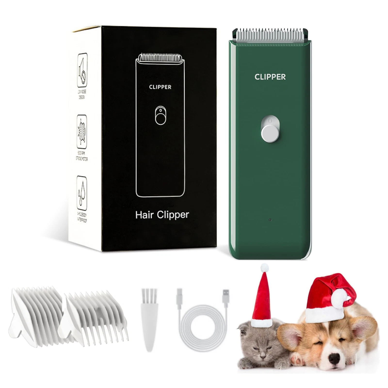 Founouly Professional Household Waterproof Low Noise Pet Hair Ap005-green