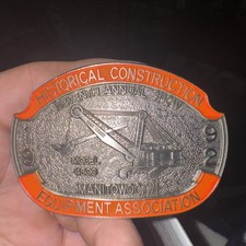 Historical Construction Equipment Show Belt Buckle Limited Edition Embossed 1992
