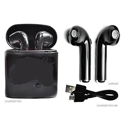 Podz True Wireless Bluetooth Earbuds with Charging Case   Black