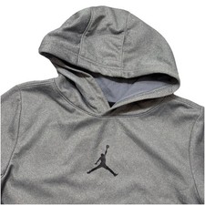 Nike Air Jordan Therma-Fit Hoodie Gray Jumpman Youth Large Boys