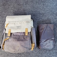 Eddie Bauer First Adventure Diaper Bag Backpack Gray Blue Changing Pad Insulated