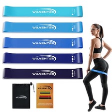 Resistance Bands, Natural Latex Band Loop Set, 5 Different Resistance Levels ...
