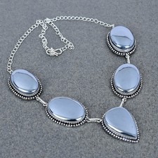 Collar de plata shungita 925 plata esterlina maciza joyería shungita piedras preciosas regalo