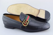 Men's GUCCI 'Donnie' Black Leather Loafers Size US 10.5 UK 9.5