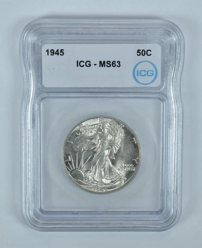1945 Walking Liberty Half Dollar MS63 ICG
