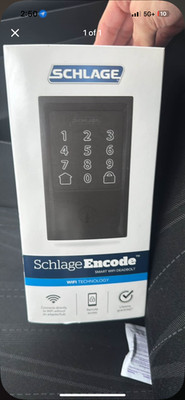 Schlage Encode Smart WiFi Deadbolt with Century Trim in Matte Black -...