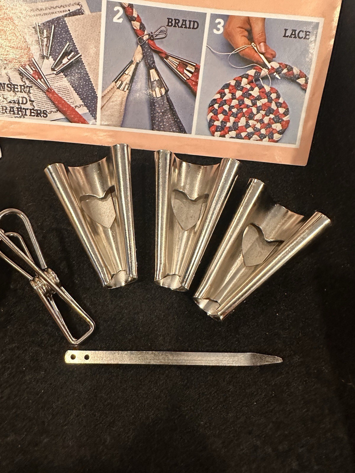 Shirley Botsford 1987 Braided Rug Braid Craft Kit With Strip-It Fabric Tool. 