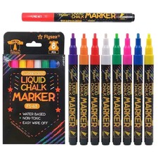 Premium Neon Liquid Chalk Pens 6mm Washable Window Markers Set of 8 Markers