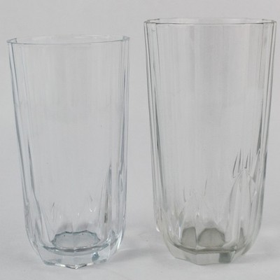 Lot of 2 Vintage Pasabahce Ribbed Clear Juice Glasses - Timeless Design