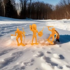 Marx 6-inch Indians set of three, Excellent Shape, Manufactured 1964 Beige