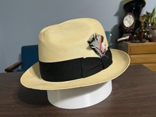 Beaver Hats Genuine Shantung XXXXX Straw Fedora Hat 7 1/2 Miller House