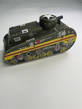 Vintage 1940's Marx Tin Litho Wind Up Sparkling Doughboy Army Tank