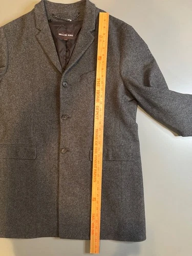 Michael Kors Charcoal Melange Wool Blend Overcoat, Large image 7