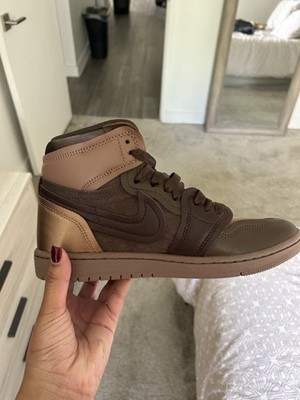 Nike Air Jordan 1 Mid Men's High Top Basketball Sneakers Brown Colorblock